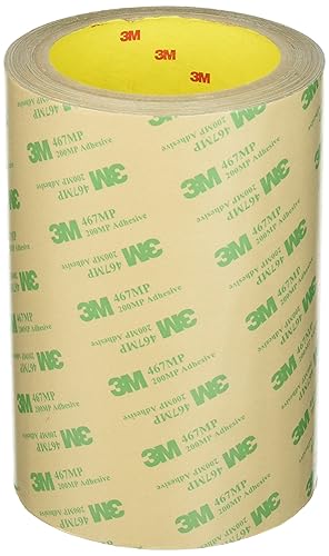 3M 467MP Clear Adhesive Transfer Tape, 6' Width x 20yd Length (1 roll) - Poueer