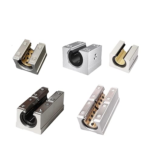 SBR16LUU Bearing Blocks, 2Pcs 16mm Open Long Sliding Ball Bearing Block for SBR16 Linear Motion Shaft Guides Slide Rails as CNC Linear Rail Kit - Poueer