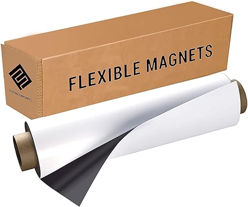 Flexible Vinyl Roll of Magnet Sheets - Super Strong & Ideal for Crafts - Commercial Inkjet Printable (2 ft x 25 ft x 30 mil) - Poueer