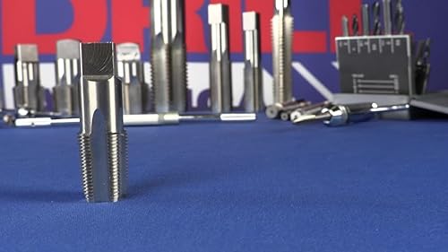 Drill America DWTHS1/4-1-1/4SET 6 Piece NPT Pipe Tap Set in Wooden Case (1/4 ', 3/8 ', 1/2 ', 3/4 ', 1 ' and 1-1/4 '), High Speed Steel, DWT Series,Small - Poueer