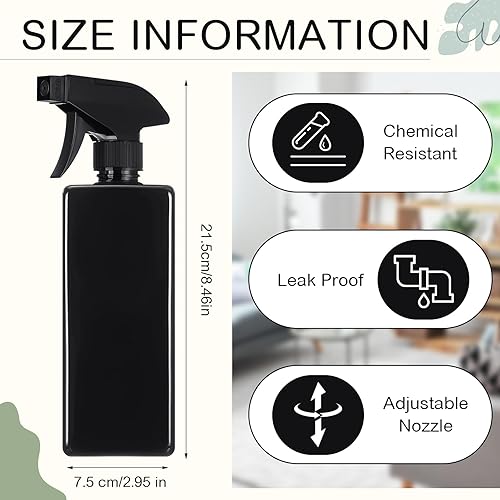 Honeydak 20 Pack Plastic Spray Bottles for Cleaning Solutions 17oz Black Empty Reusable Water Sprayers with Mist and Stream Option Leak-proof for Home Garden Plant Kitchen - Poueer