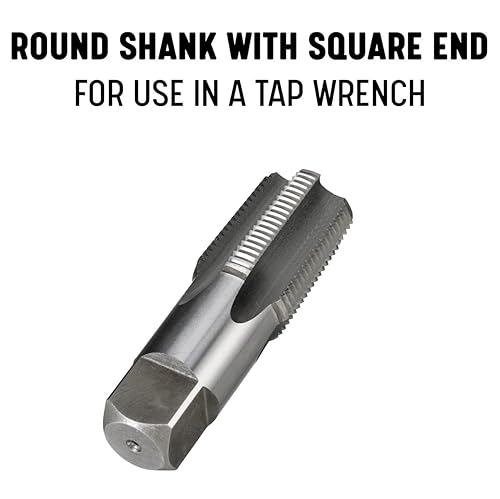 Drill America DWTHS1/4-1-1/4SET 6 Piece NPT Pipe Tap Set in Wooden Case (1/4 ', 3/8 ', 1/2 ', 3/4 ', 1 ' and 1-1/4 '), High Speed Steel, DWT Series,Small - Poueer