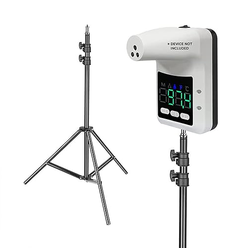 Tripod Stand for The Wall Mounted Body Thermometer with Adjustable Height, Aluminum Legs and Foldable Body for Schools, Businesses, Offices, Restaurants - Poueer