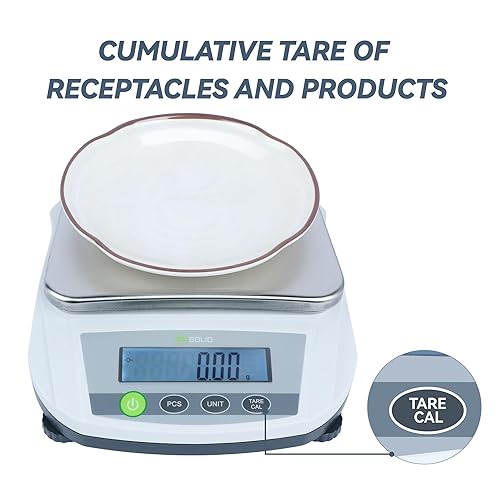 U.S. Solid Digital Lab Scale 2000g/4.4lb x 0.01g - Precision Analytical Balance Kitchen Jewelry Scientific Weighing - AC/DC Power - Poueer