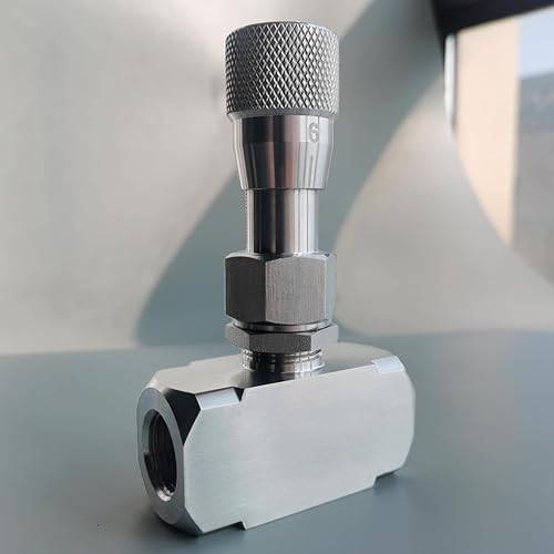 Needle valve 1/2' NPT, 10mm orifice, Micro flow control valve, Accurate dials, stainless steel, Regulating Valve, Instrument Gauge - Poueer