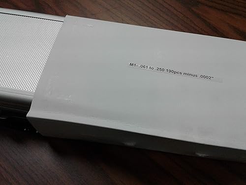 Pin Gage Set M1(-) 0.061-0.250',190 pins,-0.0002' Minus Metal case-707A-MC-new - Poueer