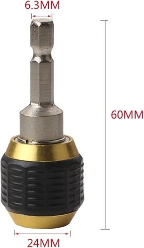 2pcs 50/60mm Drill Chuck Screwdriver Impact Driver Adapter Quick Change Keyless Drill Bit Chuck Hex Shank Adapter Converter Tool Chuck(50mm) - Poueer