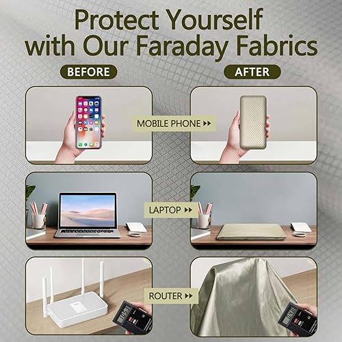EMF Fabric Shielding EMF Fabric Cloth Copper/Nickle Faraday Cage DIY Fabric for Smart Meters Prevent from Radiation/Singal/WiFi/Shields RF Signals,silver-3x1.1m - Poueer