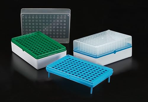 Simport BioTube T100-50R Polypropylene Tube Rack, Storage Box Only, Red (Case of 10) - Poueer