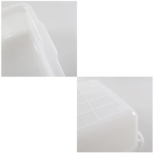 4-Pack 35 L Bus Box, Plastic Utility Bus Tub, Commercial Dish Pan, White - Poueer