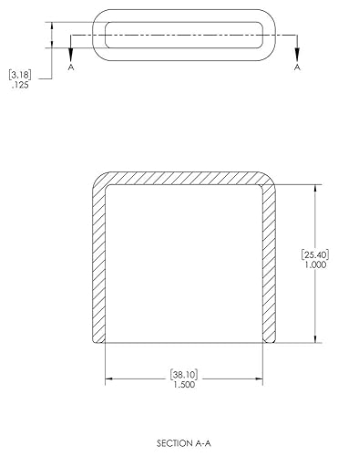 Caplugs 99390521 Plastic Rectangular Finishing Cap with Flat End Grip. VRF-125X1500-16, Vinyl, Length 1.000' ID 1.500', Black (Pack of 40) - Poueer