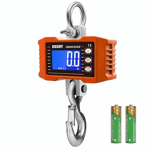 RESHY Digital Crane Scale 2200lb/1000Kg Digital Hanging Scale Industrial Heavy Duty Crane Scale for Farm,Deer,Livestock,Factory,Construction,Hunting CE Certified - Poueer