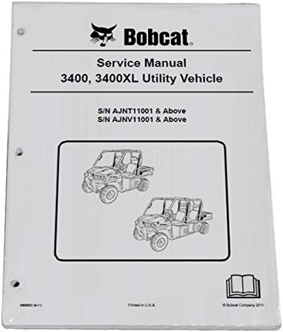 Bobcat 3400, 3400XL Utility Vehicle Workshop Repair Service Manual - Part Number # 6989602 - Poueer