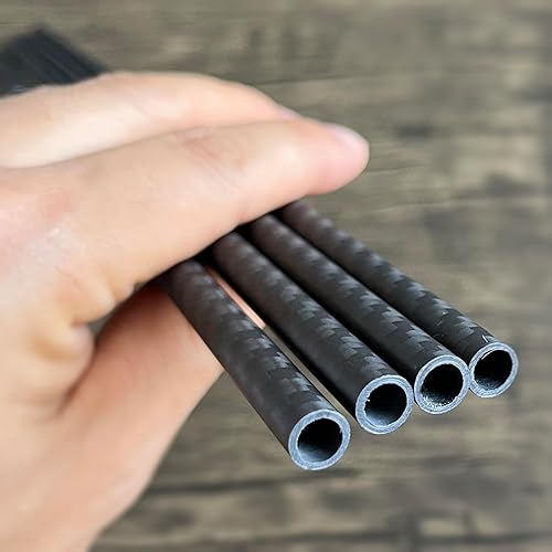 2pcs Carbon Fiber Tube 8x6x500MM 3K Roll Wrapped Twill Matte Finish - Poueer