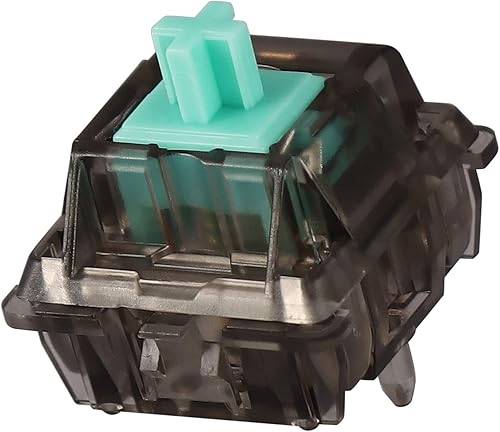 DUROCK Linear Switches, Creamy Green Stem L2 Linear 62g Switch, 5 Pins Smooth Lubed Mechanical Keyboard Switches (DUROCK L2 Smokey 62g, 90pcs) - Poueer