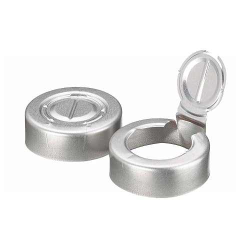 Wheaton 224193-05 Blue Aluminum Tear-Off Unlined Seal, 20mm OD (Case of 1000) - Poueer