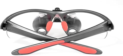 3.5x420 MM Angle Adjustable Binocular Loupes Magnifier Glasses Lab Magnification loupes with Black Cloth Case (Blue) - Poueer