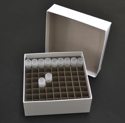 SB2CC-81-THO Cardboard Freezer Boxes with 81-Place Cell Divider, 2', Pack of 50 - Poueer