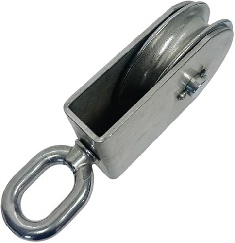 Marine 4' Sheave Square Block 5/8' Rope Wire Pulley 2000Lb WLL Stainless Steel - Poueer