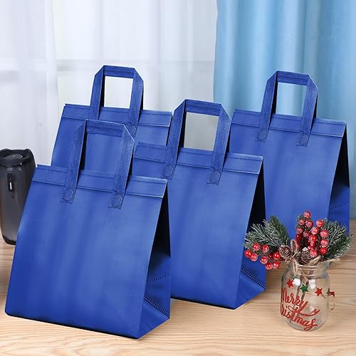Hushee 200 Pcs Insulated Take out Bags Bulk Thermal Insulation Take Away Bags Disposable 10.24x11.02x6.69 Inch for Grocery Lunch Hot Cold Frozen Food Delivery Shipping Cooler(Black) - Poueer