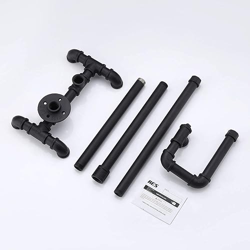 KES Toilet Paper Holder Stand with Reserve Industrial Pipe Toilet Paper Holder Bathroom Toilet Paper Storage Black, BPH503A-BK - Poueer