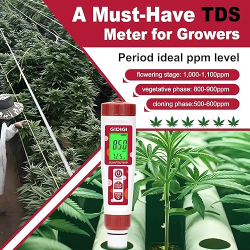 Digital Dissolved Oxygen Meter, GIDIGI Dissolved Oxygen Tester with ATC, DO Meter with 9.84ft DO Probe Cable and Digital 4 in 1 TDS EC Temp pH and ppm Meter for Nutrients Water - Poueer