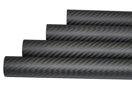 OD 50mm x ID 47mm x 500mm Long Carbon Fiber Tube 3K Matt Roll Wrapped - Poueer