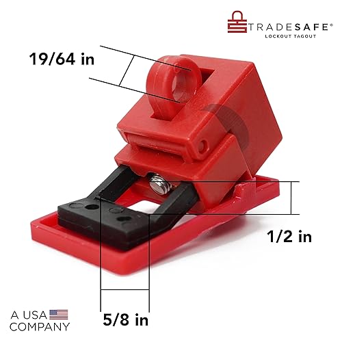 TRADESAFE Circuit Breaker Lockout Device, 10 Pack, 120/277 Volt, Clamp-on Single Pole Breaker Lock Out Device, OSHA Compliant, Premium Grade, Medium - Poueer