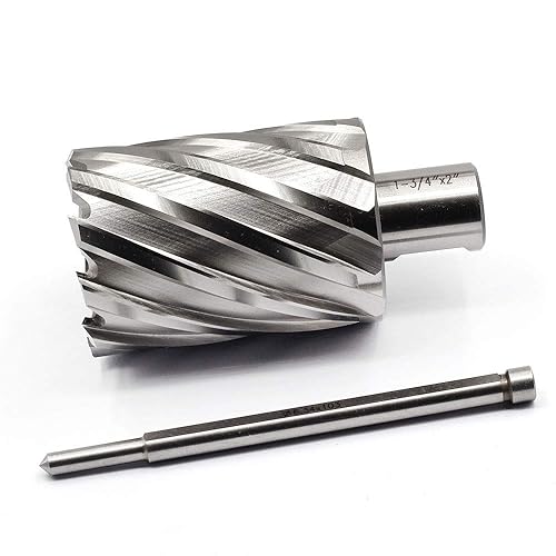 Annular Cutter JESTUOUS 3/4 Inch Weldon Shank 1-3/4 Cutting Diameter 2 Cutting Depth with Pilot Pin Slugger Bits Two Flat HSS Kit for Magnetic Drill Press,1 Piece - Poueer