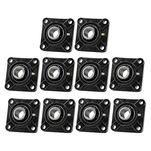 MAPLE ACE UCF209-28 Square Flange Bearing 1-3/4' Bore, 4-Bolt Self-Aligning, Solid Base, Heavy Duty (Qty 4) - Poueer