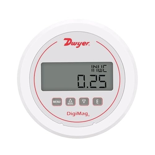 Dwyer DigiMag Series DM-1000 Differential Digital Pressure Gauge, Range 0-0.5'WC - Poueer