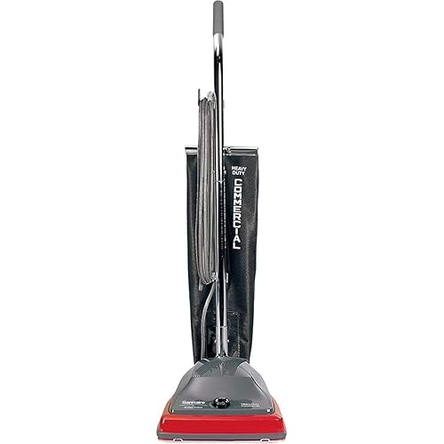 EUREKA Sanitaire SC679J Commercial Lightweight Upright Vacuum Bag-Style 12lb Gray/Red - Poueer