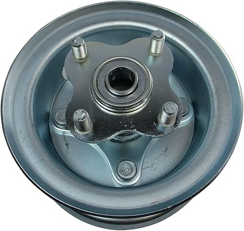 5' Wheel, Steel, Assembly With 5/8' BB Flanged Hub With Bolts, 4 1/4' Wide - Poueer