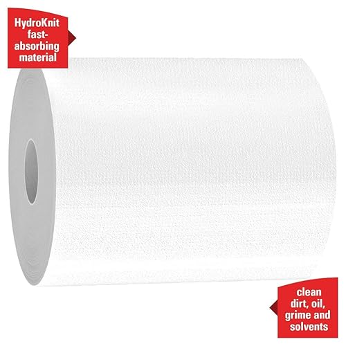 WypAll PowerClean X70 Cloths Medium Duty Wipes (41702), Center-Pull, Long Lasting Towels, White (275 Sheets/Roll, 3 Rolls, 825 Sheet Total) - Poueer