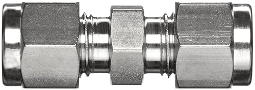 Parker A-Lok 8SC8-316 316 Stainless Steel Compression Tube Fitting, Union, 1/2' Tube OD - Poueer