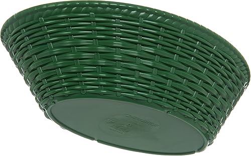 Carlisle FoodService Products 650409 WeaveWear Oval Serving Basket, 9' x 6', Green (Pack of 12) - Poueer