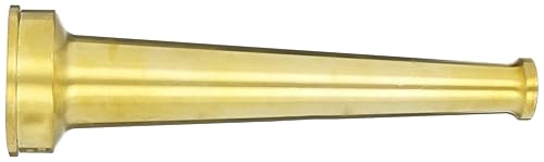 Dixon Valve & Coupling BN25F Brass Fire Equipment, Plain Hose Nozzle, 2-1/2' NST (NH), 12' Length, 1' Orifice - Poueer
