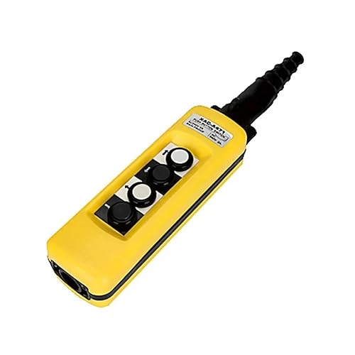 2/4/6/8 Pushbuttons Double Speed Hoist Crane Pendant Control Stations with Emergency Stop for Circuits Double Insulated(White) - Poueer