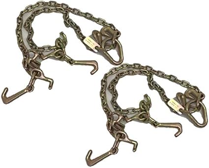 5/16' x 36' V-Chain Bridle with RT and Mini-J Cluster and Grab Hooks 4700 lbs WLL (1) - Poueer
