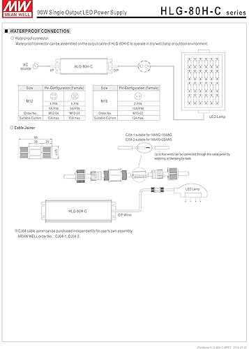 [PowerNex] Mean Well HLG-80H-C700A 129V 700mA 90W Single Output LED Switching Power Supply - Poueer