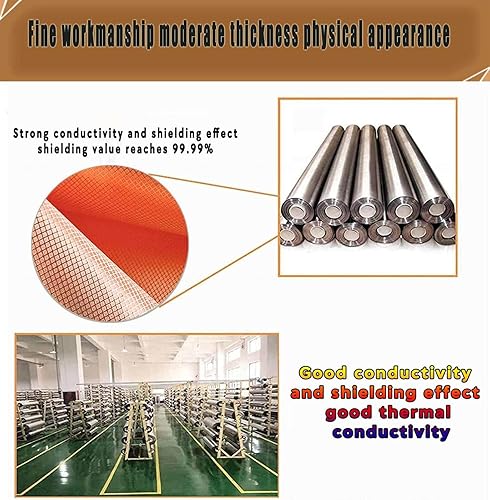 EMF Fabric Shielding EMF Fabric Cloth Copper/Nickle Faraday Cage DIY Fabric for Smart Meters Prevent from Radiation/Singal/WiFi/Shields RF Signals,silver-3x1.1m - Poueer