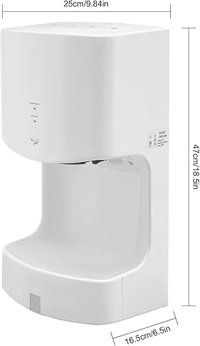 Automatic Hand Dryer 1000W Automatic Jet Hand Dryer with Drip Tray Hand Dryer Electric Automatic Air Hand Dryers Commercial Hand Dryer with Plug and Drain Tank for Industry Business Restrooms - Poueer