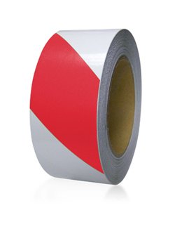 2' Red & White Striped Floor Marking Tape - Poueer