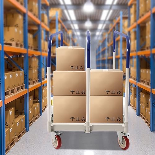 1500lbs Steel Panel Truck Cart, Platform Truck Cart, Lumber Cart Drywall Dolly Cart, Drywall Cart Panel Cart Dolly with 4 Dual-Bearing Casters, Steel Panel Cart, Steel Frame Dolly (1000lbs-39x24in) - Poueer
