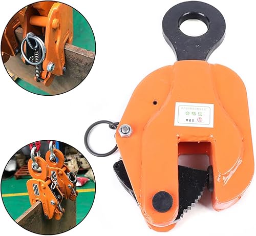 Vertical Plate Lifting Clamp 6600lbs 3T Lifting Clamp with Lock Hoist Hook Chain Industrial Steel Plate Clamp Sheet Metal Lifting Clamp Plate Lifting Clamp Handling Lifting Equipment - Poueer