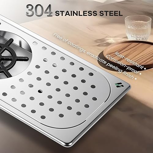 Huanyu Pitcher Rinser with 360 Degree Rotating High-Pressure Nozzle Stainless Steel Pitcher Washer with Drain and Drip Tray Automatic Cup Washer for Household and Commercial 12.78 * 6.97 * 1.58' - Poueer