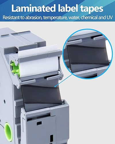 Weemay Compatible TZe-251 Label Tape Replacement for Brother 24mm 0.94 Laminated White TZ Tape TZ-251 TZ251 TZe251 for PTouch PT-P750W PT-D600 PT-P700 PT-P900W Label Maker (4 Packs, 1 in x 26.2 ft) - Poueer