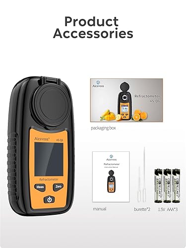 Digital Sugar Brix Refractometer brix Meter Automatic Temperature Compensation Range 0-35%,±0.2% Precision, Perfect for Fruits, Juices, Vegetables, Drinks and Coffee - Poueer