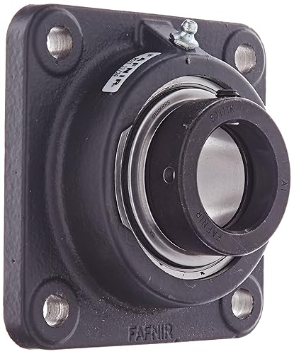 Timken RCJ1 11/16 Flange Unit, 4 Bolt Holes, Industrial-Duty, Relubricatable, Non-Expansion, Cast Iron, Eccentric Locking Collar, Inch, 1-11/16' Bore Diameter - Poueer