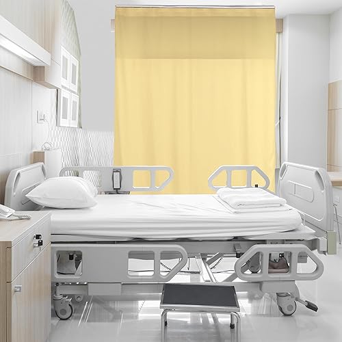 Flame Retardant Hospital Curtain Room Divider Cubicle Curtain Divider Privacy Medical Curtain for Hospital, Medical Clinic, Lab,School(1 Panel, W15xL8FT,Beige) - Poueer